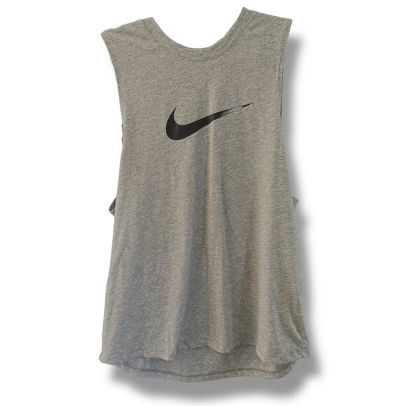 Nike Gray Sleeveless Muscle Tee Run Non Stop Tank M Women's - Picture 1 of 4